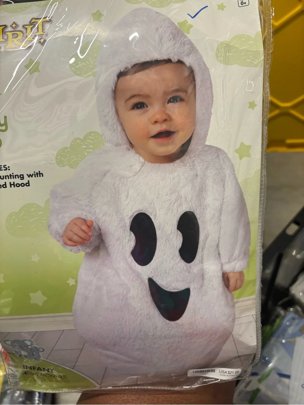 Spirit Halloween 0-6 Months Unisex Baby Boo Ghost Bunting Costume